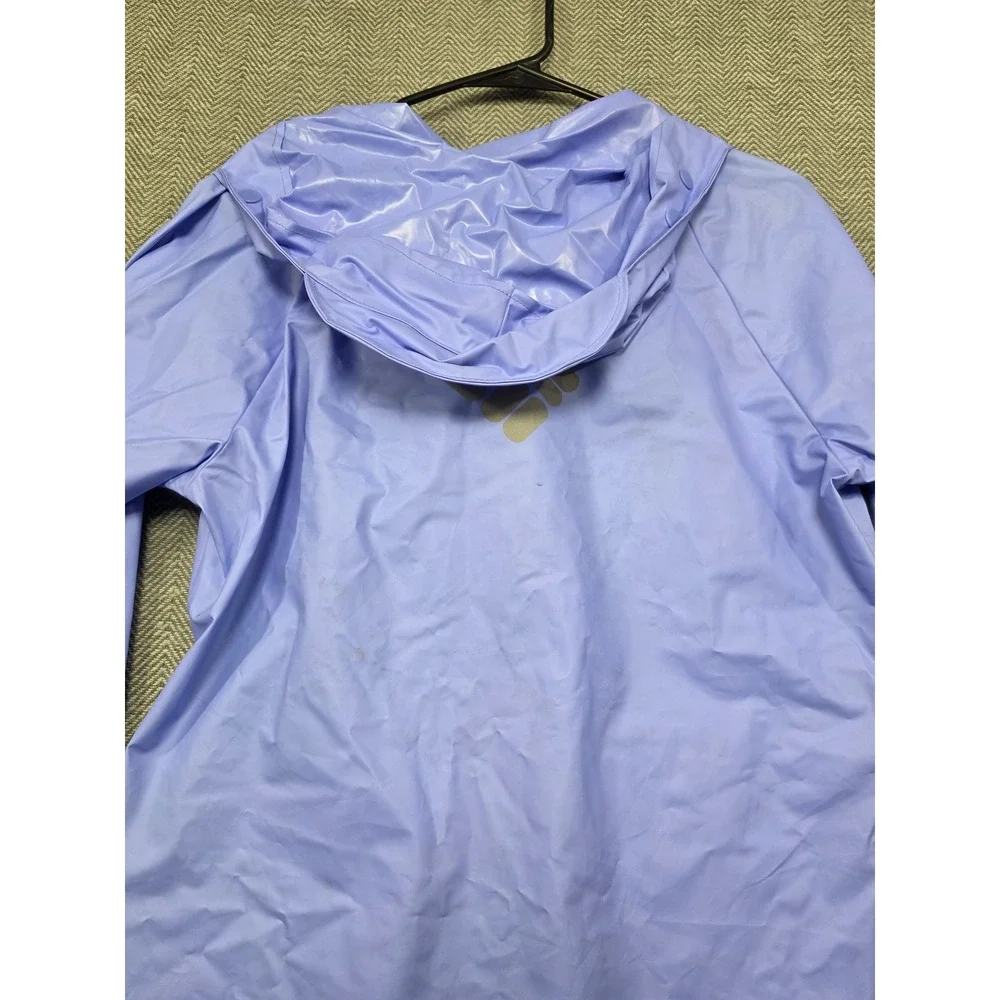 Columbia Youth Rain Jacket Periwinkle Blue Hooded PVC Shell RY0180 Size Large‎